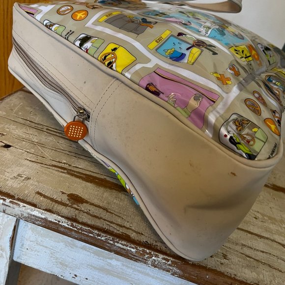 Vinyl Funny Comic Travel Bag Carry on ! Some Flaws but GUC ! MoMA Art - Picture 14 of 16